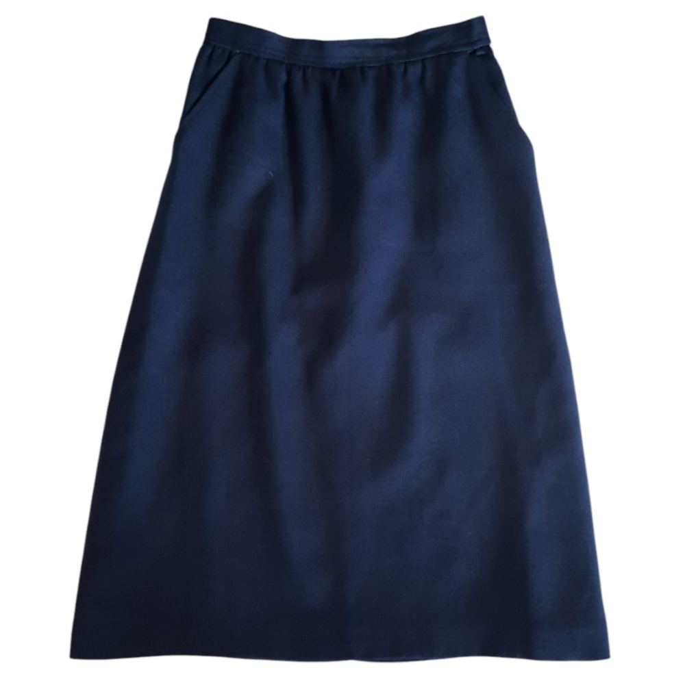 Vintage Austin Hill Navy Midi Skirt Classic Minimalist